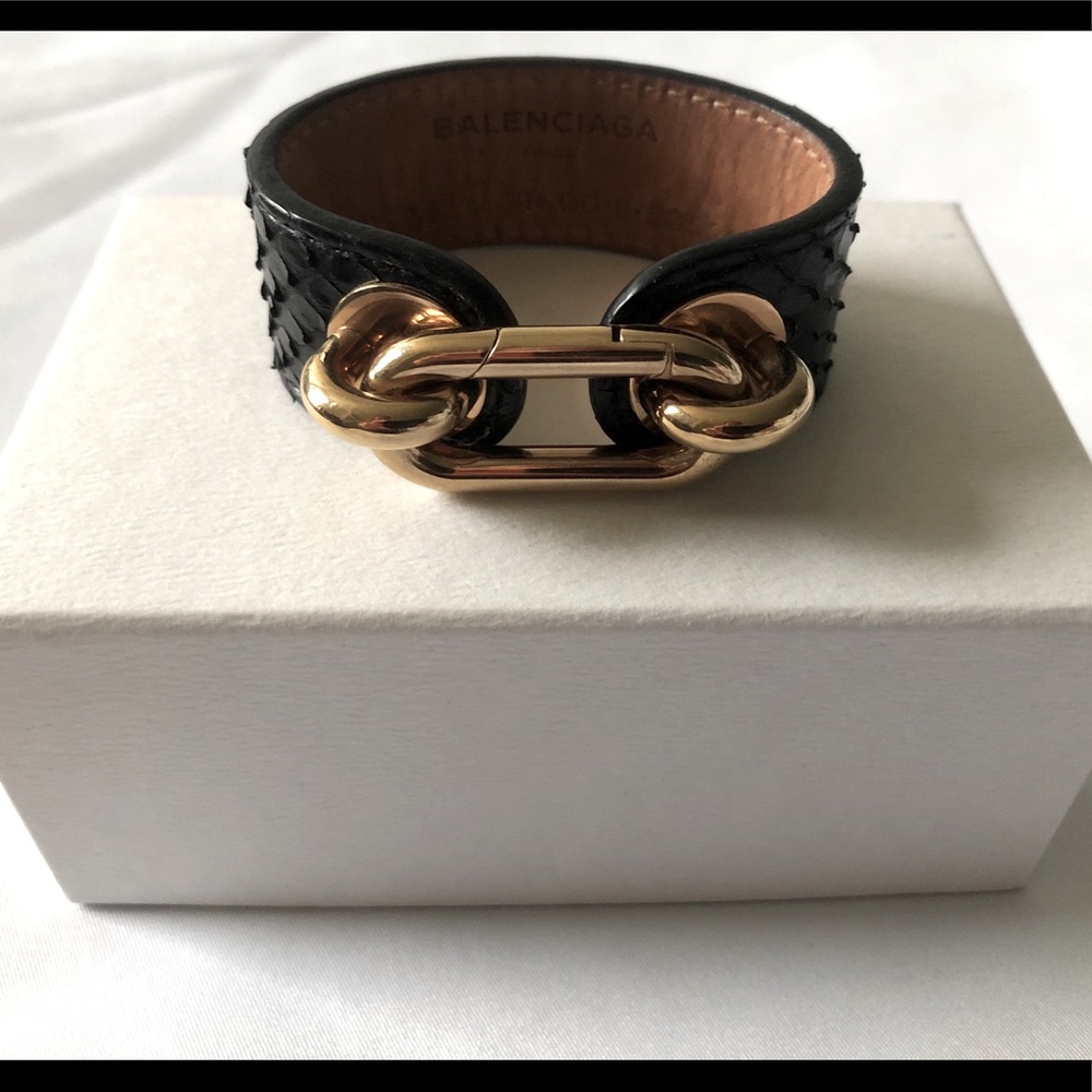 Balenciaga Black and Gold Bracelet